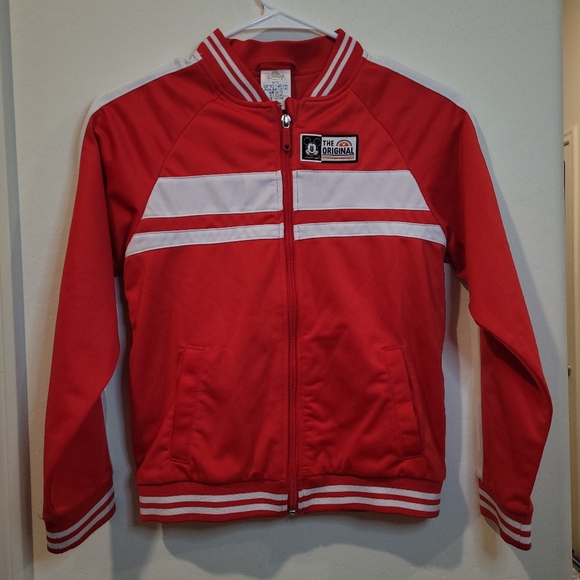 Disney Red and White Puffer Jacket with Vibrant Design